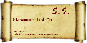 Strommer Irén névjegykártya